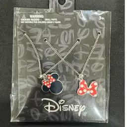 Disney Minnie Mouse Necklace Set - Red and Black