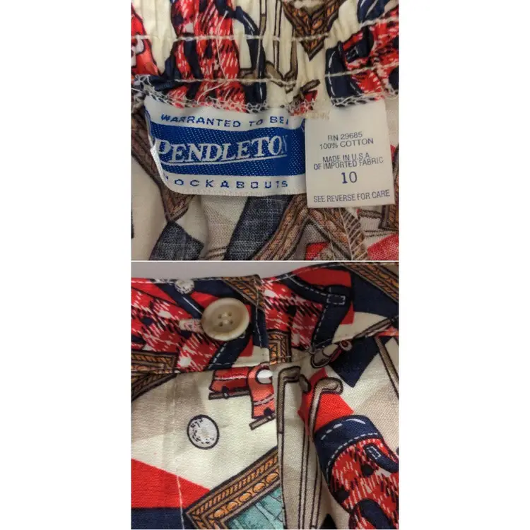 Pendleton vintage golf print knockabout shorts Women's Size 10