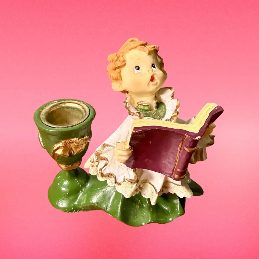 Vintage ALBERTE PRICE Candle Holder - Catholic Altar Choir Boy | Resin