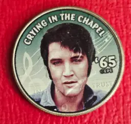 Crying in the Chapel 1965 Elvis Presley Colorized Half Dollar and Quarter