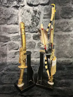 Japanese Bow And Sword Display For May Doll