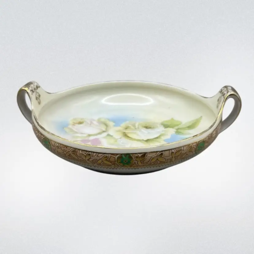 Royal Rudolstadt Porcelain Bowl Roses Hand Painted Detailing Prussia 6”