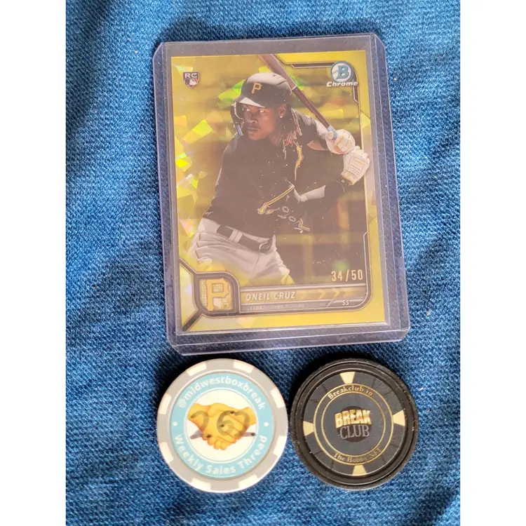 Oneill Cruz 22 Bowman Chrome Sapphire Yellow RC /50