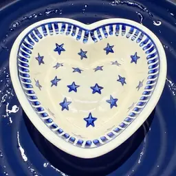 Polish Pottery Heart & Stars Dish Ceramika Artystyczna Wall Hanging