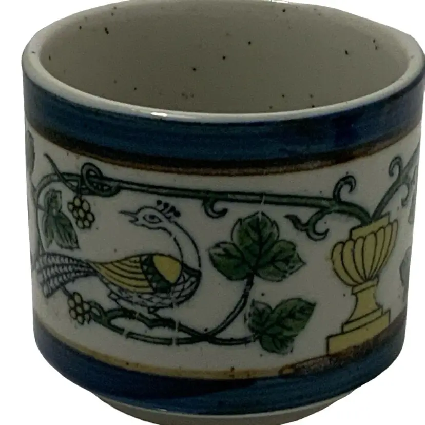 Hand Painted Origami Soup Saki or Tea Porcelain Cup Made In Japan