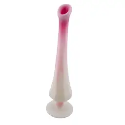 Fenton Glass Vase Rosaline Pink Swung 9” Retro Vintage