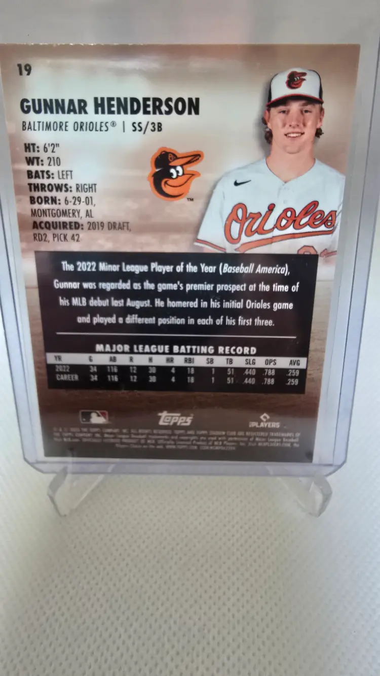 2023 Topps Stadium Club Gunnar Henderson RC 1991 Design Variation 1991