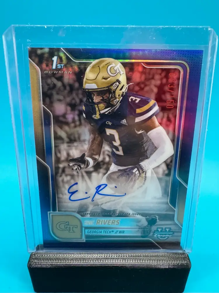 Eric Rivers 1st Bowman Chrome U Blue Refractor Auto /150 Georgia Tech Yellow Jackets