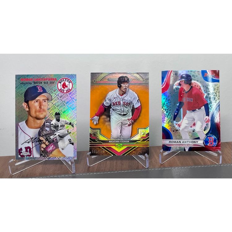 Boston Red Sox Three-Card Lot: Nomar Garciaparra /499, Masataka Yoshida /199, Roman Anthony Refractor
