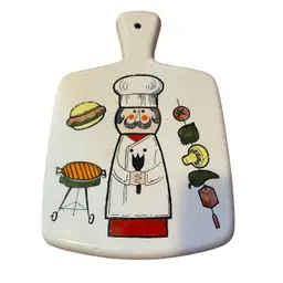 This item is a vintage Horishin Potteries hand-painted ceramic sandwich or cheese board, likely manufactured in Japan during the 1970s