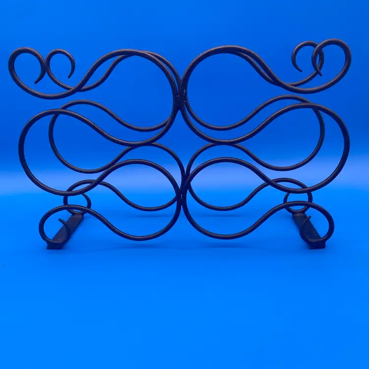 Wrought Iron Free Standing Countertop Wine Rack - 6 Bottle Capacity - Gray/Black