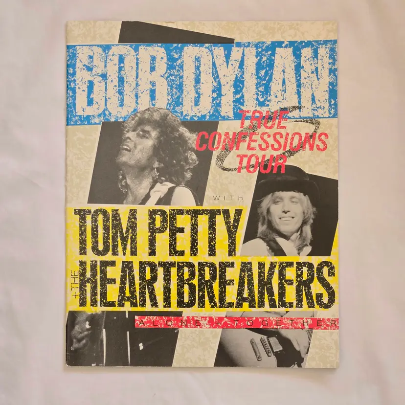 Bob Dylan Tom Petty & Heartbreakers 1986 Tour Program Souvenir Book Ephemera 11"×14" Vintage