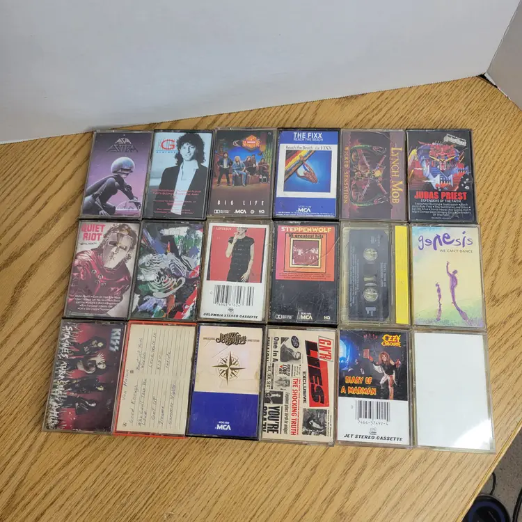 Cassette Tape Lot (18) Kiss Ozzy Quiet Riot Judas Priest and more