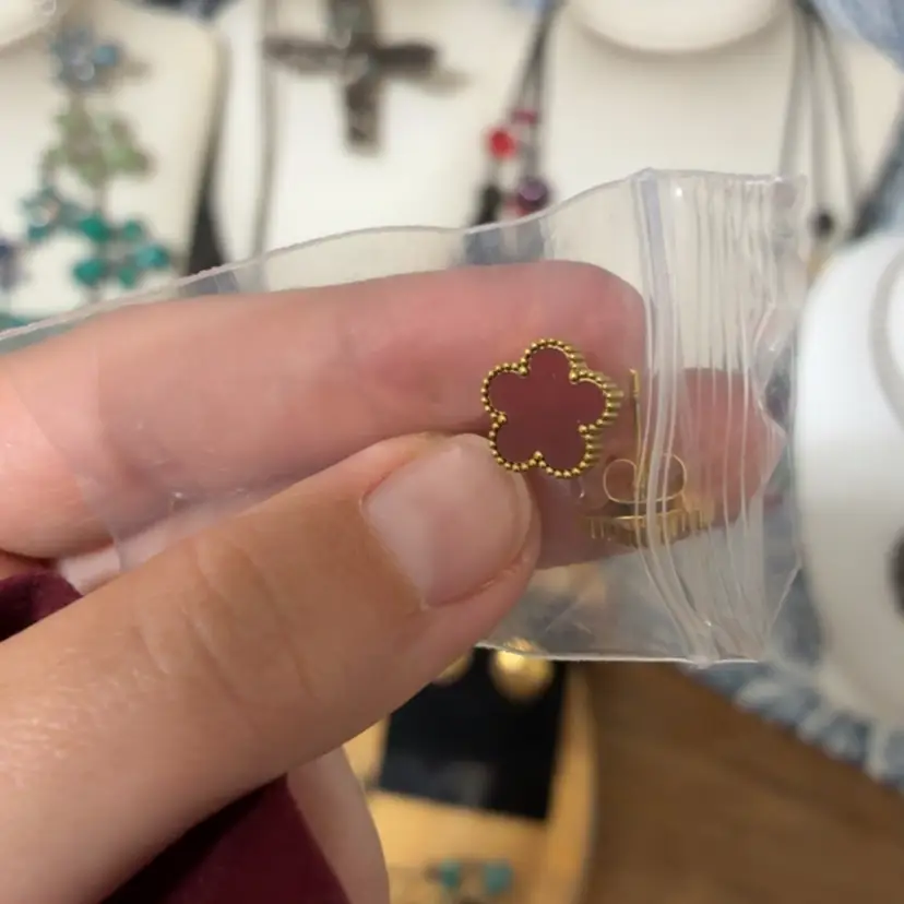 Maroon Clover Earrings