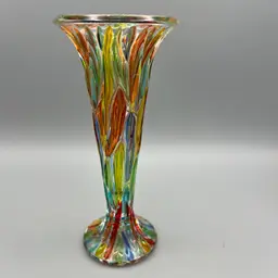 Vintage Venezia Made In Italy Colorful Reversible Vase Candlestick