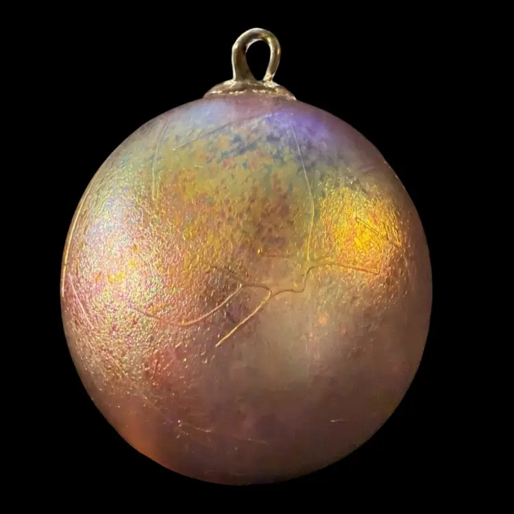 Iridescent Glass Orb Ornament 4.5”