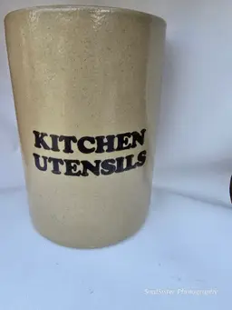 PEARSONS Pottery Kitchen Utensil 1810 Crock Vintage 7" High 5" Diameter Exc.Cond