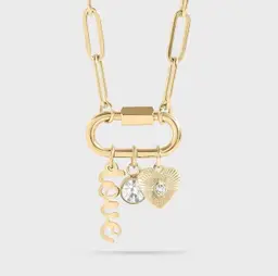 PVD Gold Stainless - 18K Gold PVD Stainless Steel Carabiner Love Charm Paperclip Necklace Or Silver Stainless