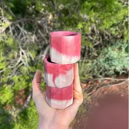 #01 2” Brick Red Trio Planters  ( 1 Slight Wonk)