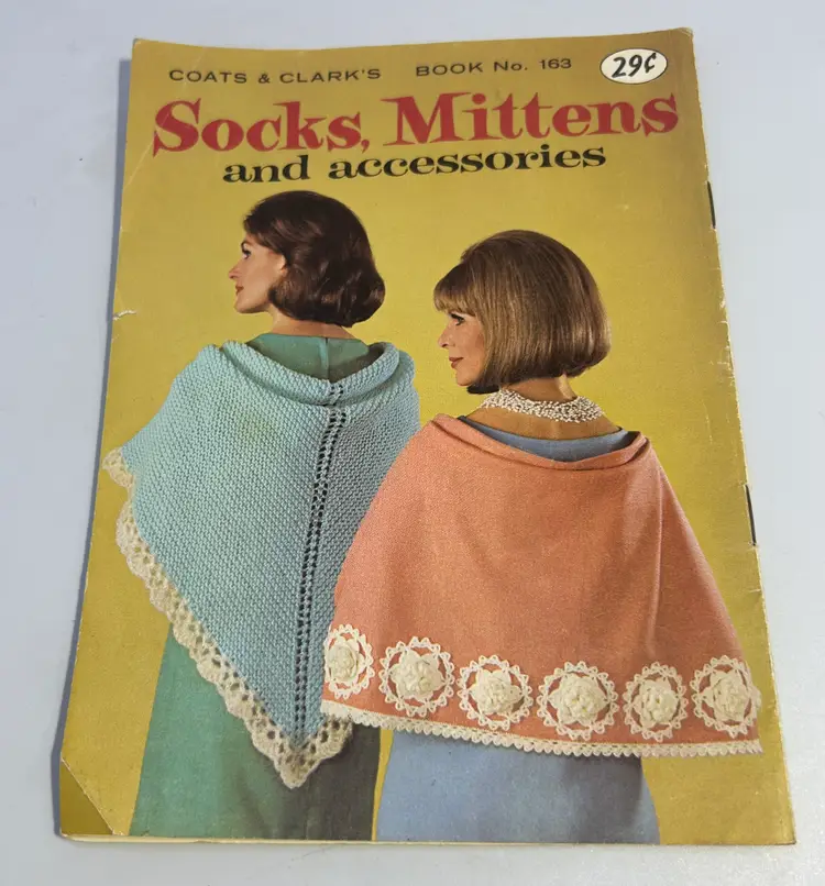 Vintage Coats & Clark's Book No. 163 Socks, Mittens and Accessories Knitting Craft Book 1965
