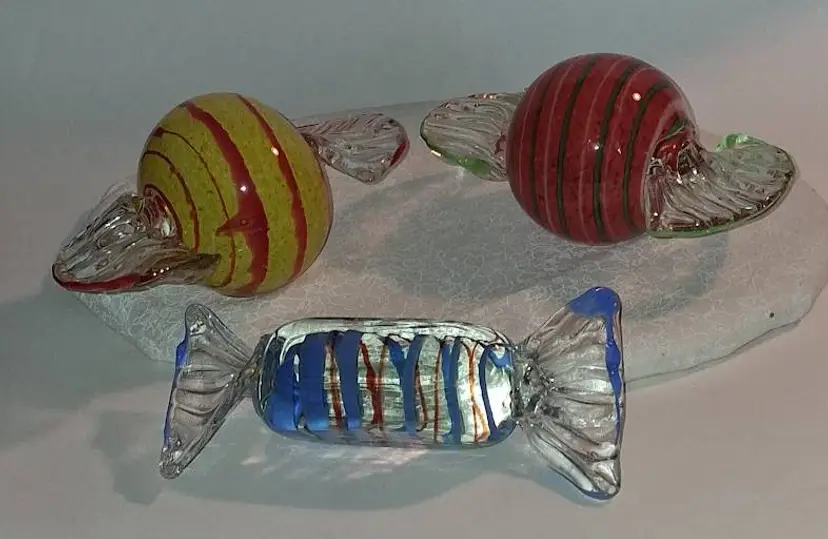 Winner's Choice!~Vintage Art Glass Paperweight Size 'Wrapped Candy'