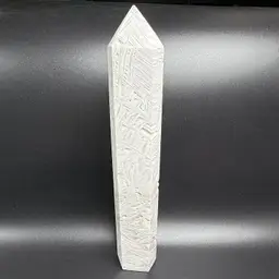 Natural Mexican White Crazy Lace Agate Tower Stone Obelisk Reiki Drusy 11" 752g