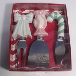Cook With Color 3-Piece Holiday Cheese Knife Set New