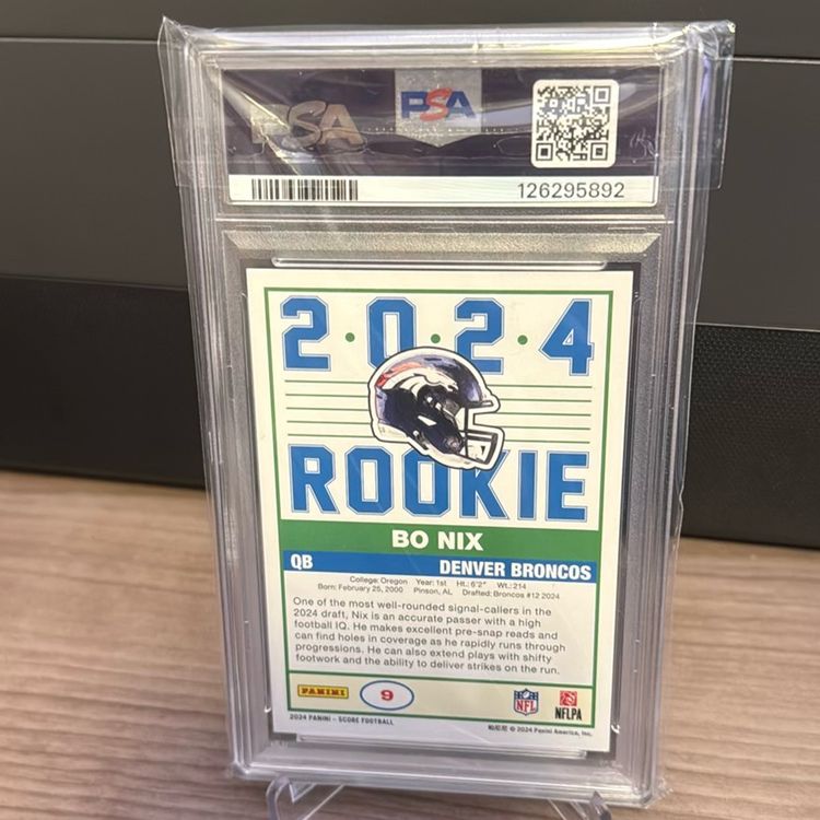 Bo Nix 2024 Score 35th Anniversary Pink PSA 9