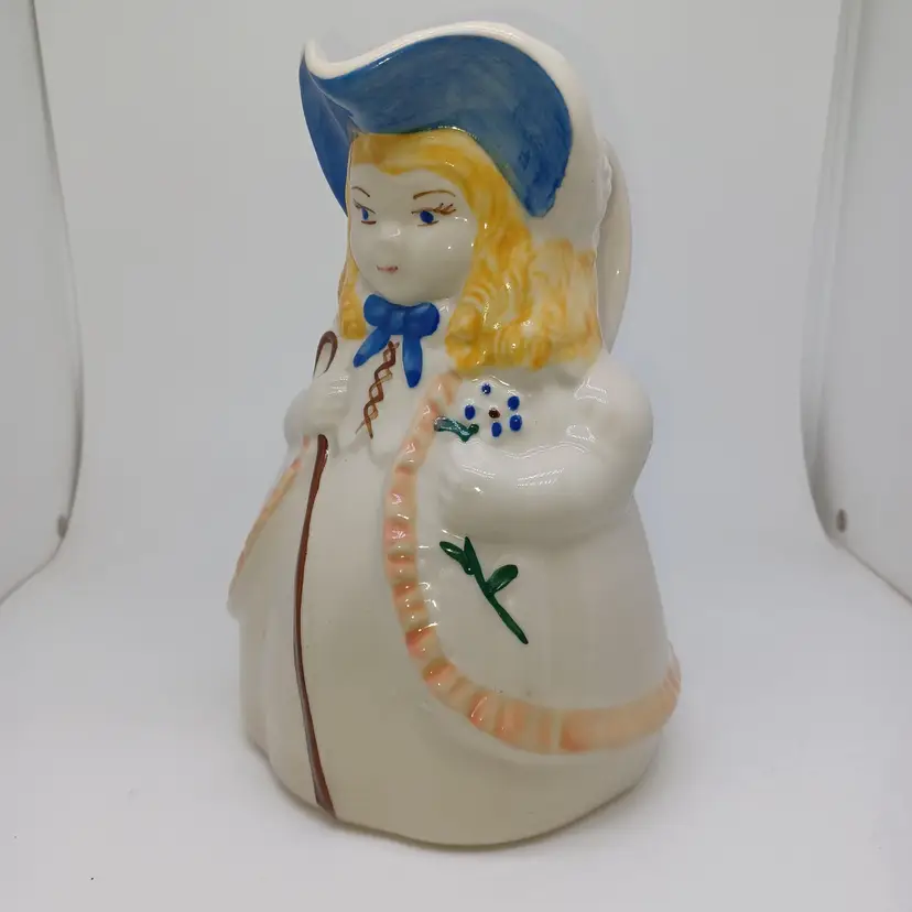 Vintage 1940's Shawnee Bo Peep Ceramic Jug Pitcher, Little Bo Peep Nursery Rhyme