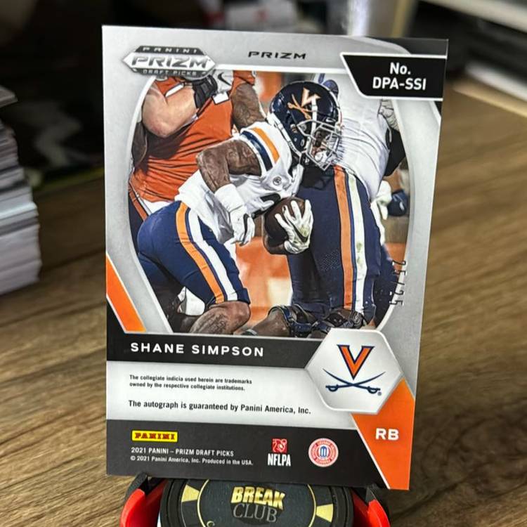 Shane Simpson
2021 Prizm Draft Picks RC Auto
Green Pulsar Prizm /25