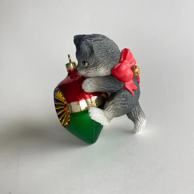 Gray Kitten Retro 2001 Christmas Ornament