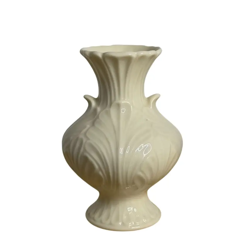 Vintage Lenox Ivory Small Flower Vase Elfin Leaves 4.5" Tall Special Edition