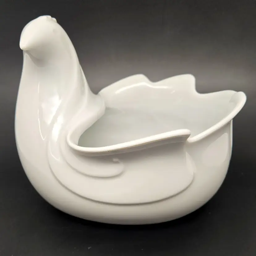 Vintage 4.5" Aartik by Dansk Minimalist Bird Porcelain Planter 1990-1992