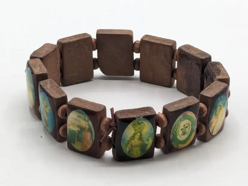 Wood Religious Stretch Bracelet Christian Jewelry