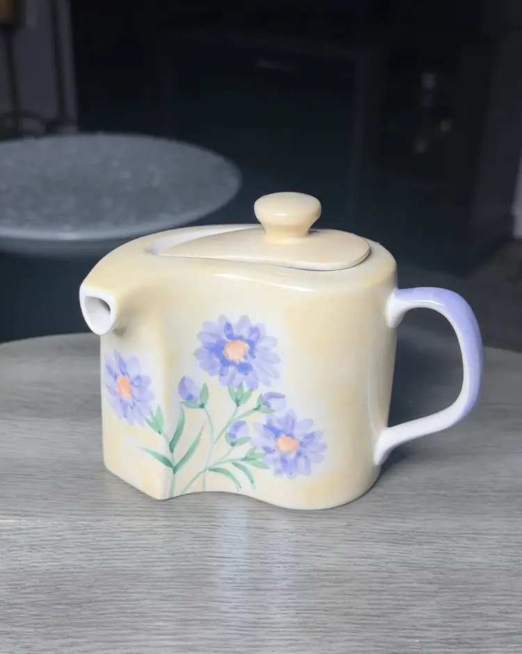 Herman Dodge & Son Thailand Tea Set - Curved Teapot & Creamer Hand Painted