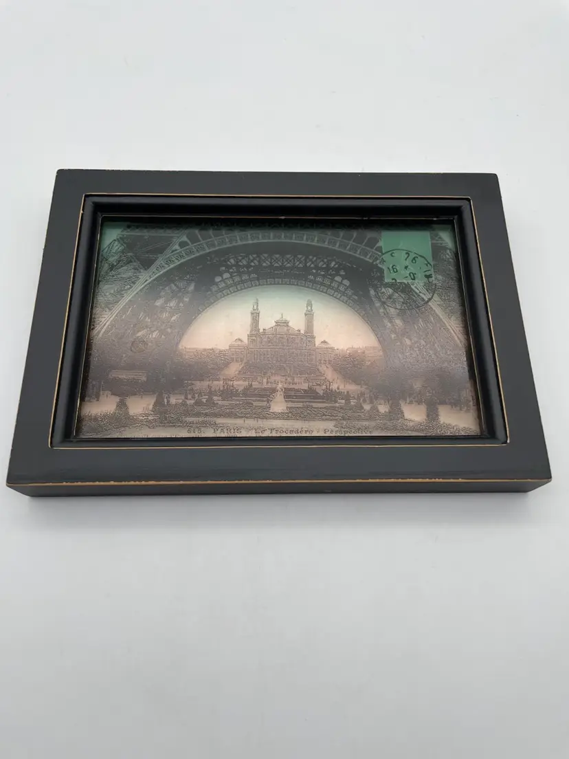 Vintage Inspired Framed Lenticular Photo Of Paris, France Postcard Style