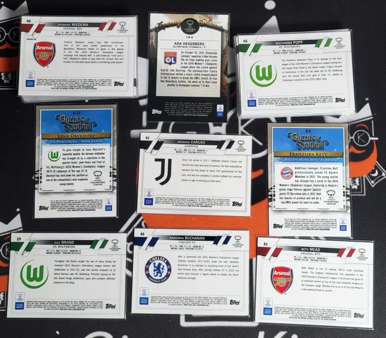 2022-23 Topps Chrome UEFA UWCL Lot – 26 Base + 9 Inserts