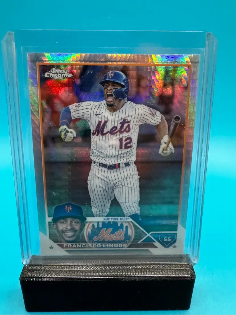 Francisco Lindor Topps Chrome Prism Refractor New York Mets