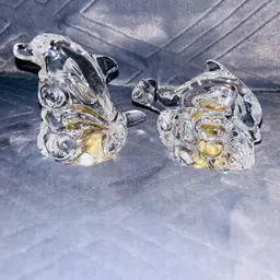 Vintage Lenox Fine Crystal Dolphin Salt & Pepper Shaker Set