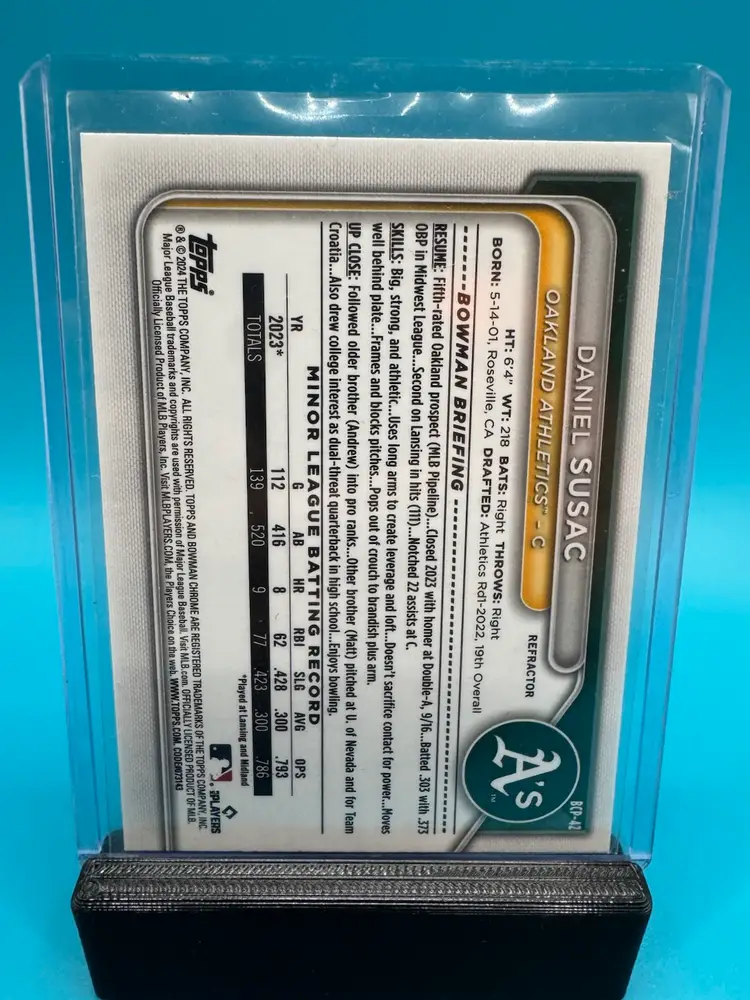 Daniel Susac Bowman Chrome Refractor /499 Sacramento Athletics