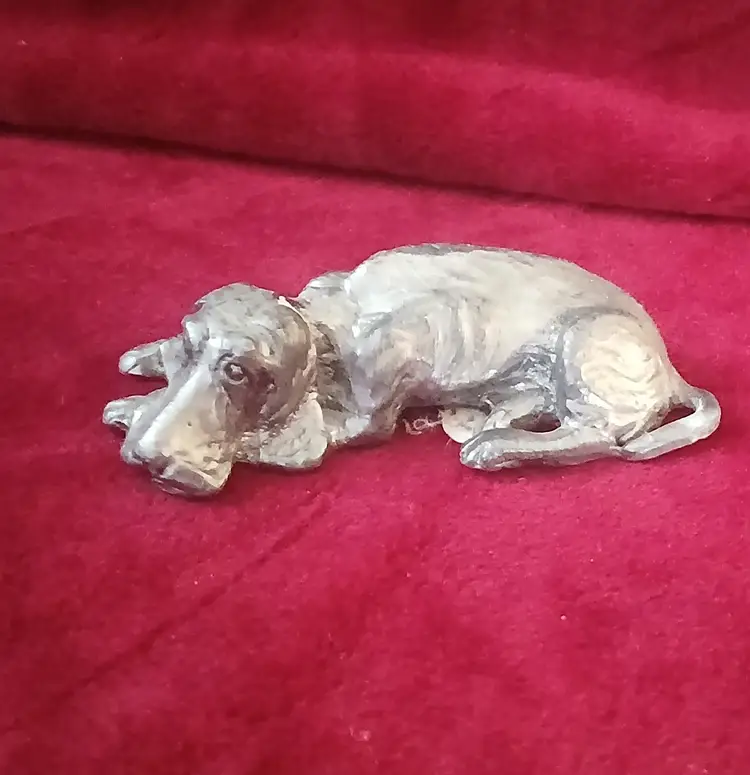 Vintage Michael Ricker Pewter Bloodhound