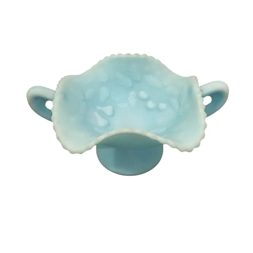🎉Fenton Blue Fruit Handle Bonbon Dish