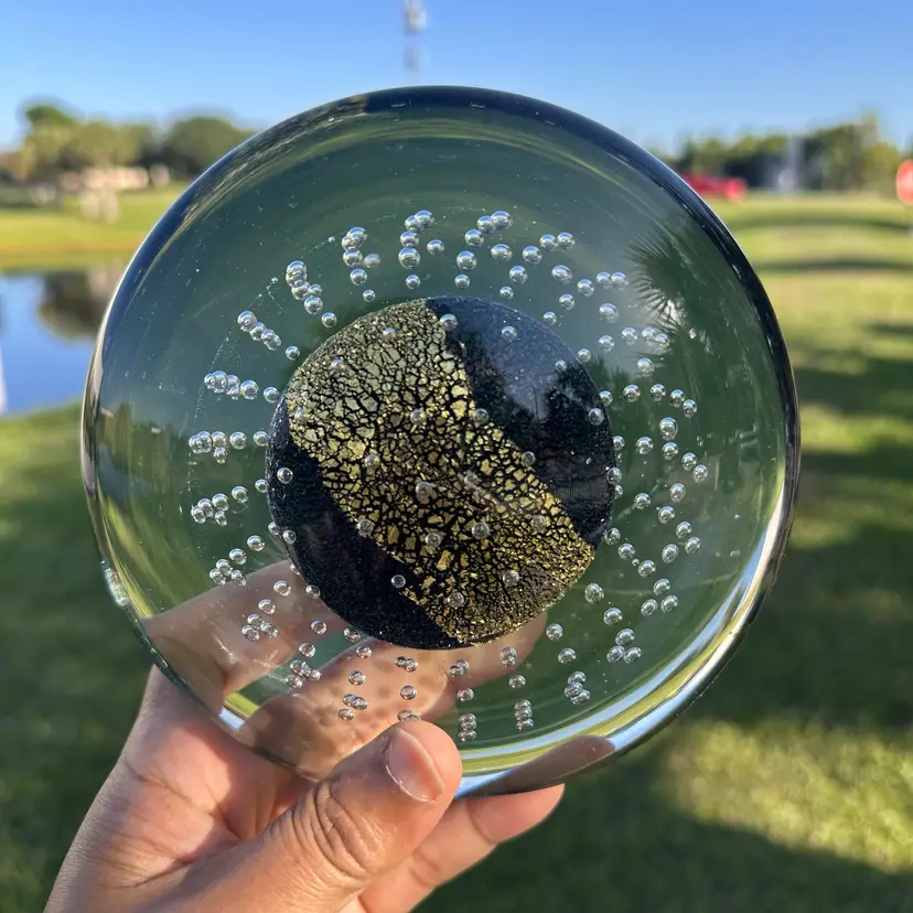 Robert Eickholt Large 6.5" Art Glass  Paperweight