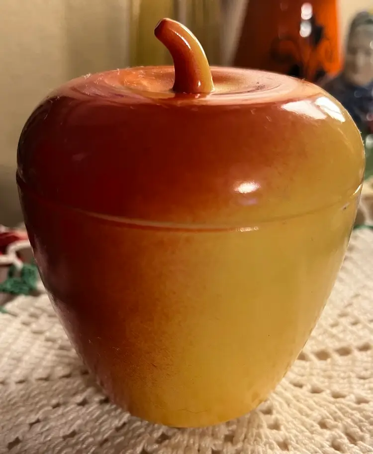 VINTAGE HAZEL ATLAS MILK GLASS APPLE JAM