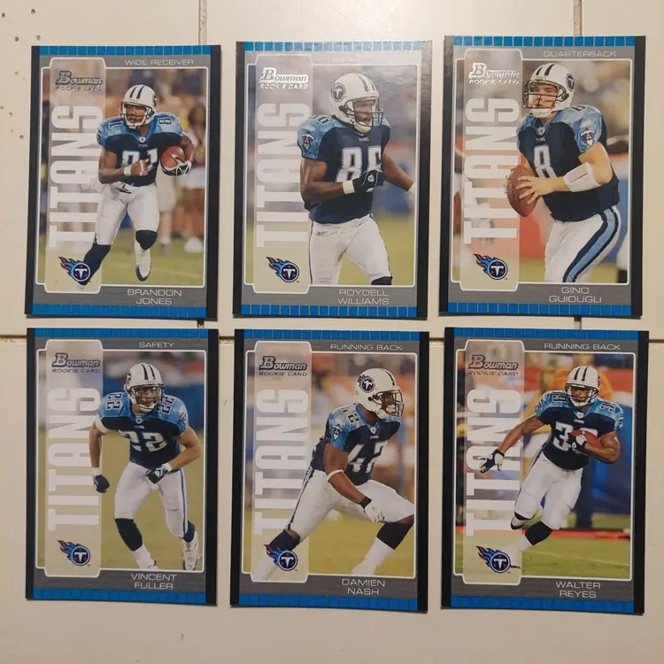 Lot of 61 2005 Bowman NFL Rookie cards. Includes Arrington, Campbell, Clayton, Frye. (E)
