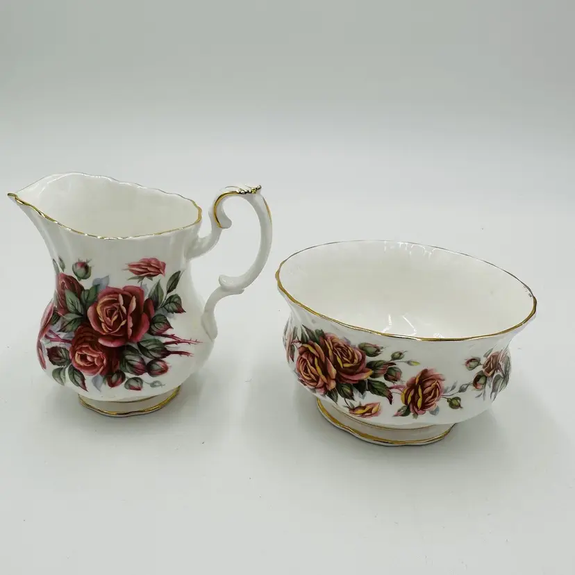Royal Albert Cream and Sugar Set Centennial Rose Vintage Bone china vintage