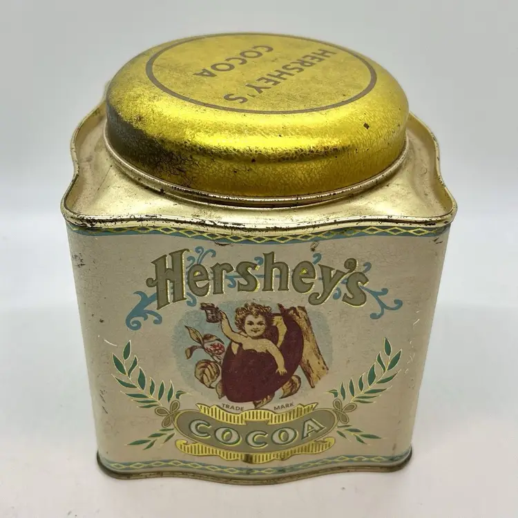 Vintage 1993 Hershey’s Cocoa Tin Container Cherub Angel Advertising Bristol Ware