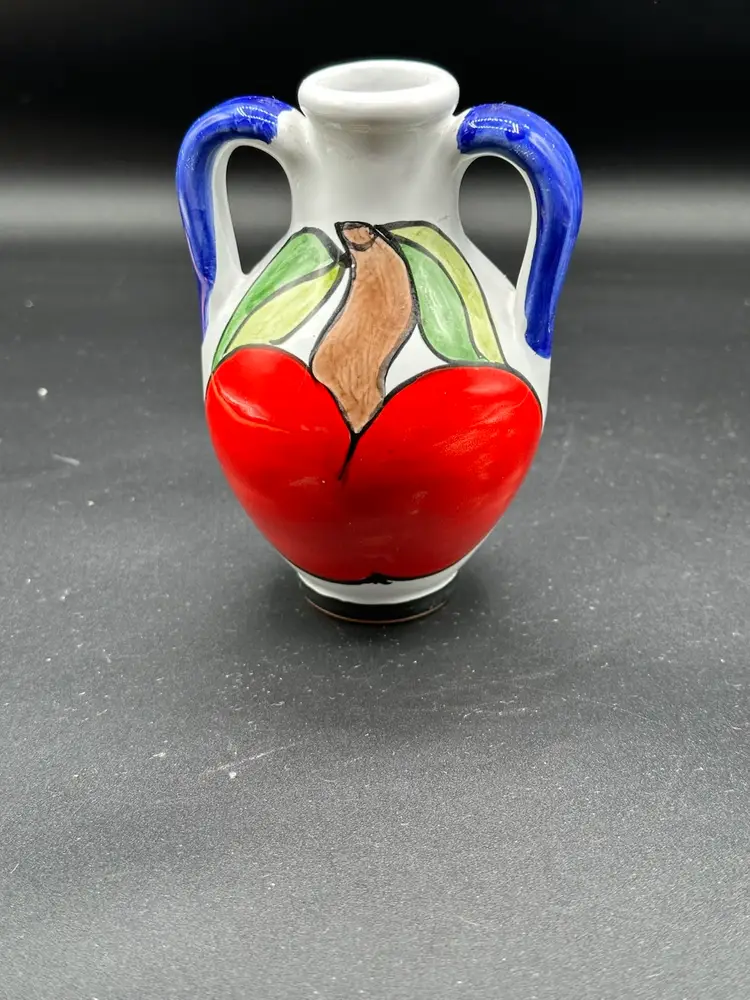 VINTAGE NINO PARRUCCA PALERMO SICILY ART POTTERY VASE Signed 5.5"
