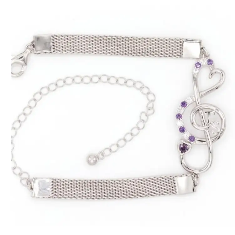 Music from the heart bracelet in purple Amethyst