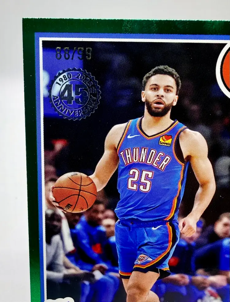 Ajay Mitchell 2025-26 Topps Basketball 45th Anniversary #80BK-12 Green /99 OKC